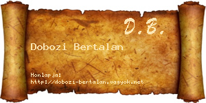 Dobozi Bertalan névjegykártya