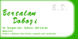 bertalan dobozi business card